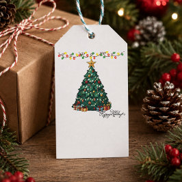 Personlig Glad jul firande Julgran present Presentetikett