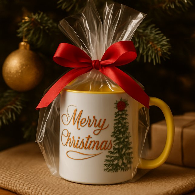 : Personlig Glad Jul Träd Vattenfärgskopp Mugg (Skapare uppladdad)