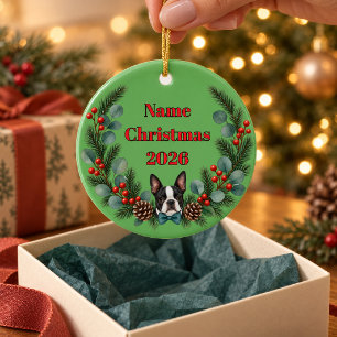 Personlig Glad och lite galen Julgransprydnad Keramik