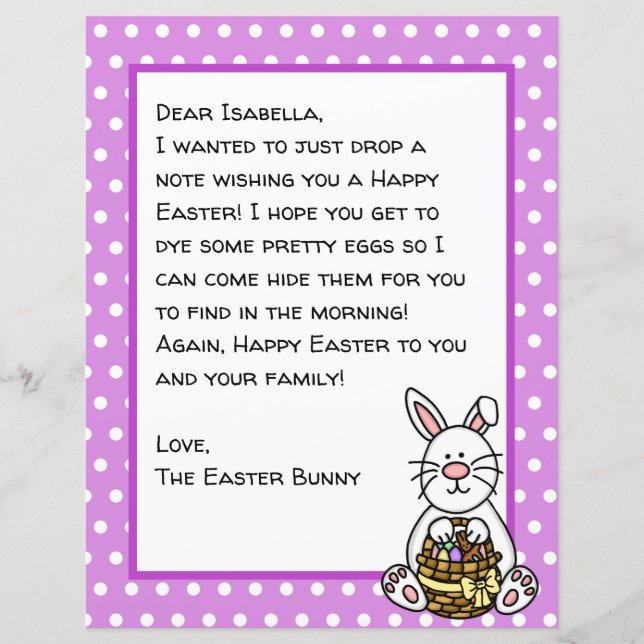 Personlig Glad påsk Bunny Brev (Framsida)