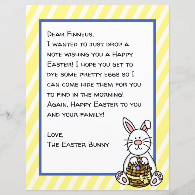 Personlig Glad påsk Bunny Brev (Framsida)
