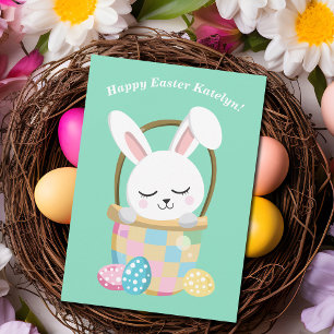 Personlig Glad påsk Bunny Cute Children's Kort