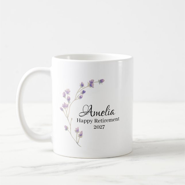 Personlig Glad Pension 2027  Kaffemugg (Vänster)