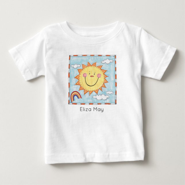 Personlig Glad Sol  T Shirt (Framsida)