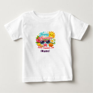 Personlig Glad sommar barn t-shirt. Anpassat namn T Shirt