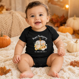 Personlig Glad Thanksgiving Blomsterlig Pumpa T Shirt