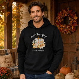 Personlig Glad Thanksgiving Blomsterpumpa Hoodie