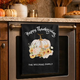 Personlig Glad Thanksgiving Blomsterpumpa Kökshandduk