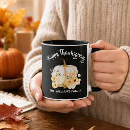 Personlig Glad Thanksgiving Blomsterpumpa Mugg