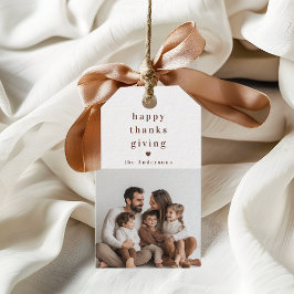 Personlig Glad Thanksgiving Foto Presentetikett