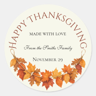 Personlig Glad Thanksgiving Runt Klistermärke