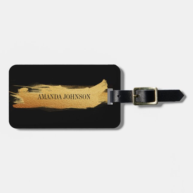 Personlig Glam Black Golden Painting Luggage Bagagebricka (Horisontell Framsida)