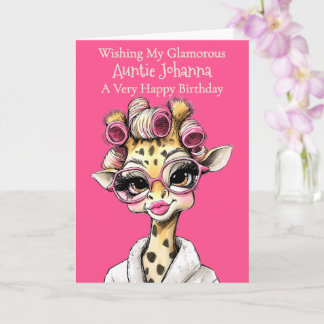 Personlig Glam Giraff Faltat Greeting Card Kort