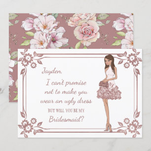 Personlig Glam Girl Bridesmaid Frieri Inbjudningar