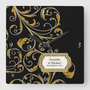 Personlig Glam Old Hollywood Reisy Tie Fyrkantig Klocka