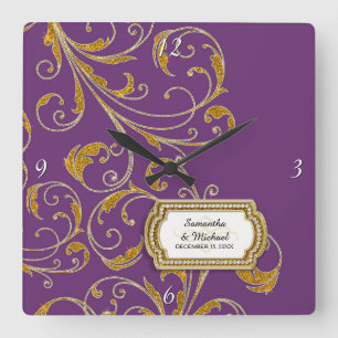 Personlig Glam Old Hollywood Reisy Tie Fyrkantig Klocka