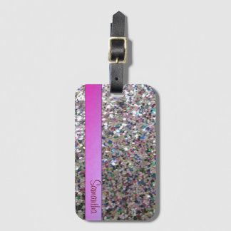 Personlig Glam Sparks Glitter Bagagebricka