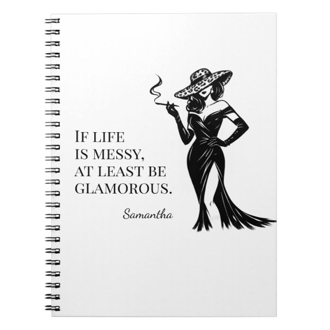 Personlig Glam Stil Citat Design  Anteckningsbok (Framsidan)