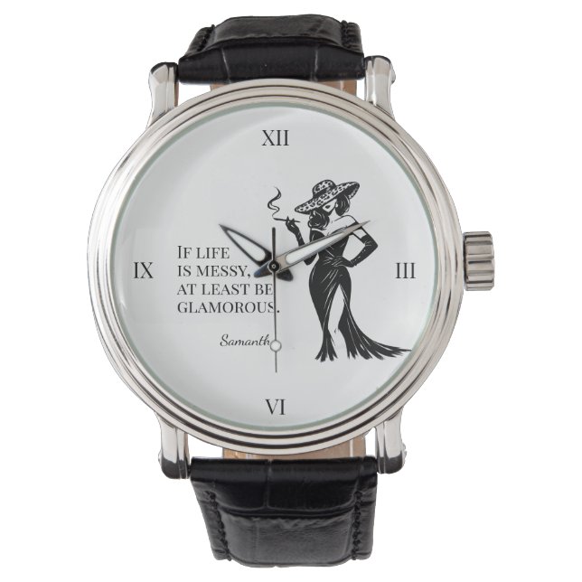 Personlig Glam Stil Citat Design Armbandsur (Framsida)