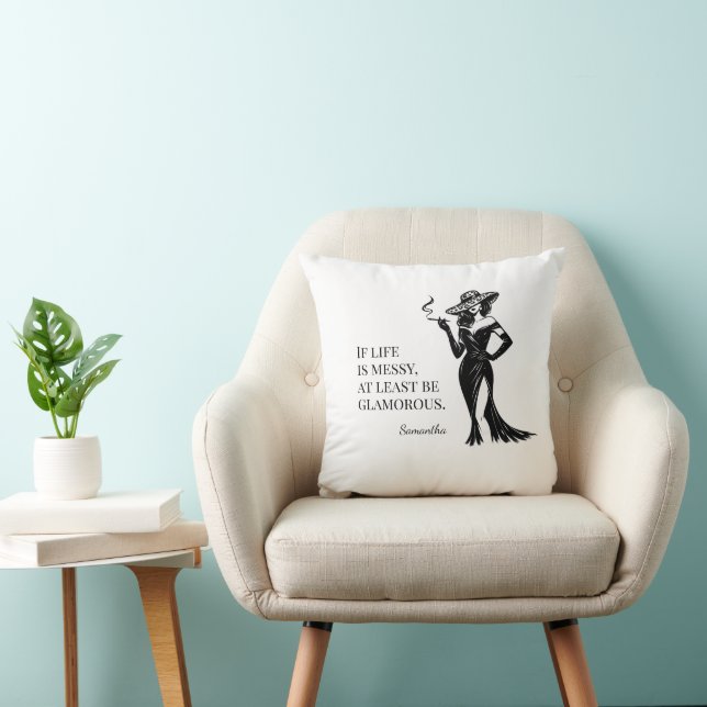 Personlig Glam Stil Citat Design  Kudde (Stol)
