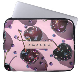 Personlig Glamör Gnistrande Körsbärsdesign Laptop Fodral