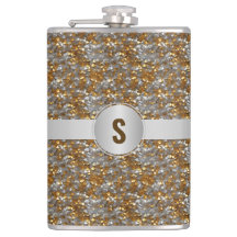 Personlig Glänsande Dekorativ Silver Guld Flask