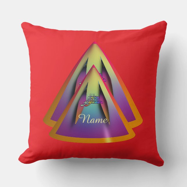 Personlig Glare Logo Dubbel Pyramid Kon Kudde (Framsida)
