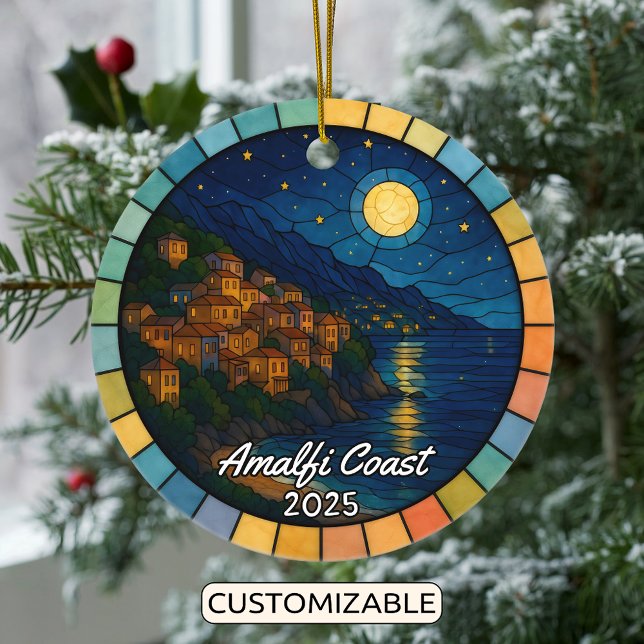Personlig Glas Amalfi Kusten Ornament (Skapare uppladdad)