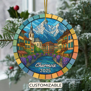 Personlig Glas Charmoix Ornament, färgat Julgransprydnad Keramik