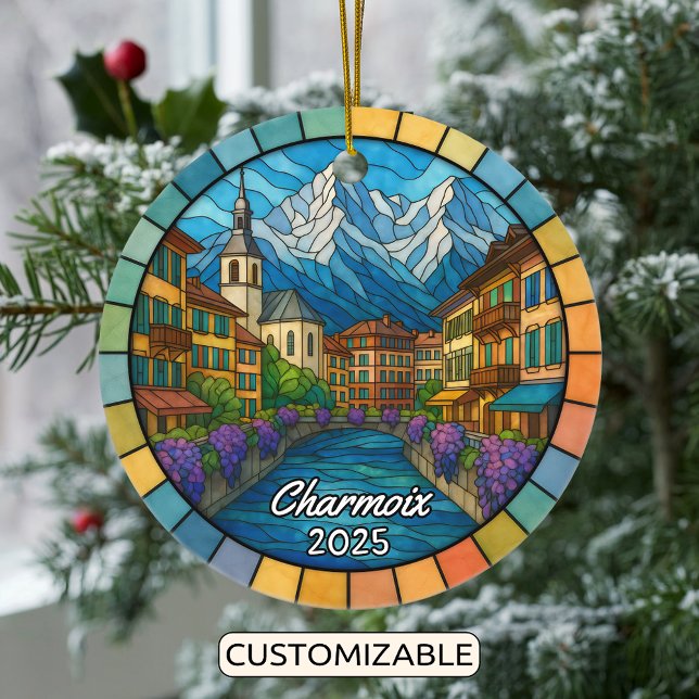 Personlig Glas Charmoix Ornament, färgat Julgransprydnad Keramik (Skapare uppladdad)