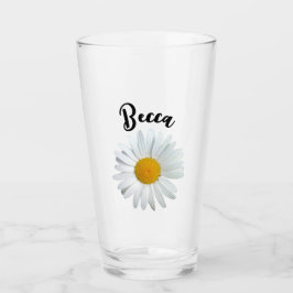 Personlig Glas med Glada Vita Tusenskönor
