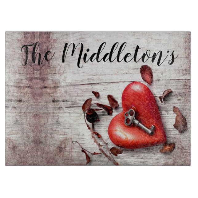 Personlig Glas som skär Land Wood Nyckel mot min (Framsidan)