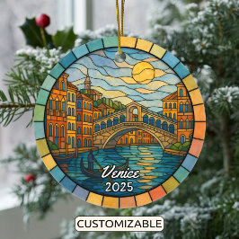 Personlig Glas Venedig Ornament, Italien Julgransprydnad Keramik