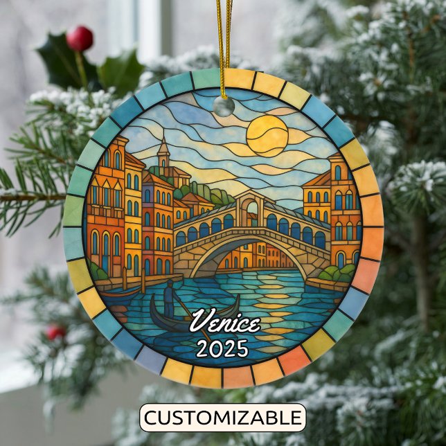 Personlig Glas Venedig Ornament, Italien Julgransprydnad Keramik (Skapare uppladdad)