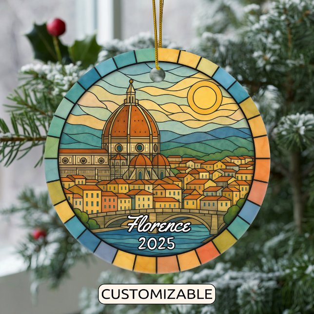 Personlig Glasfärgad Florens, Italien Julgransprydnad Keramik (Skapare uppladdad)