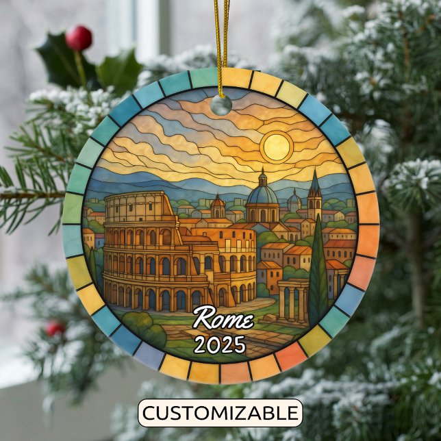Personlig Glasfärgad Rom Ornament, Italien Julgransprydnad Keramik (Skapare uppladdad)