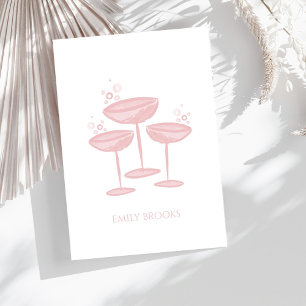 Personlig Glasögon av Rosa av plast Tack Kort