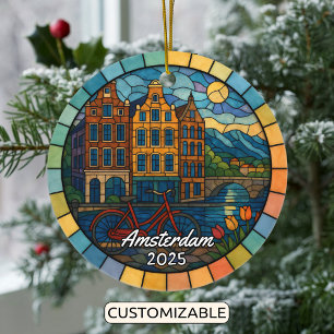 Personlig Glass Amsterdam Ornament
