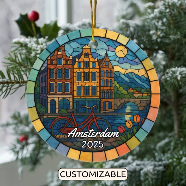 Personlig Glass Amsterdam Ornament (Skapare uppladdad)
