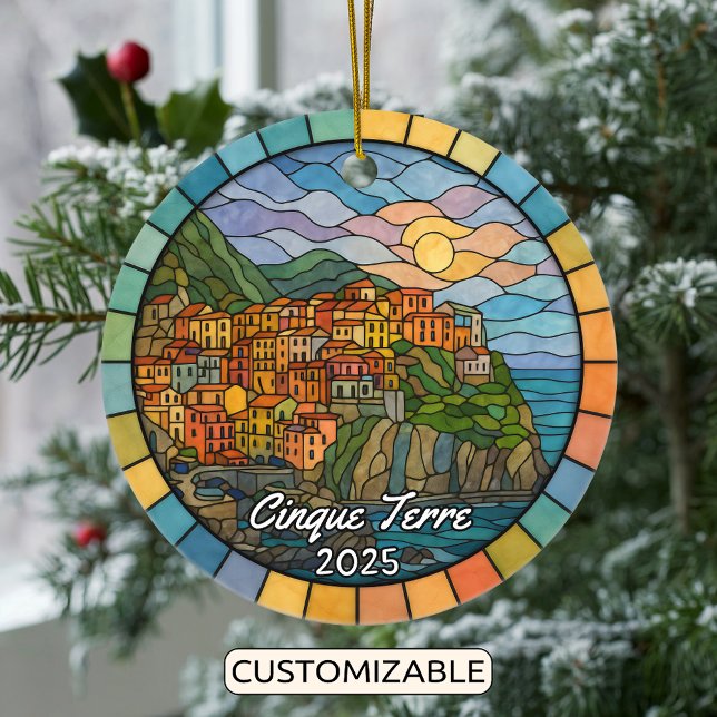 Personlig Glass Cinque Terre Ornament (Skapare uppladdad)