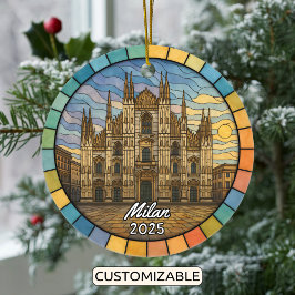 Personlig Glass Milan Ornament, Italien Julgransprydnad Keramik