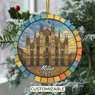Personlig Glass Milan Ornament, Italien Julgransprydnad Keramik