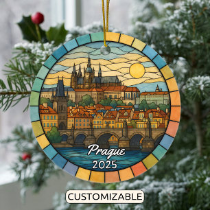 Personlig Glass Prag, Tjeckien Julgransprydnad Keramik