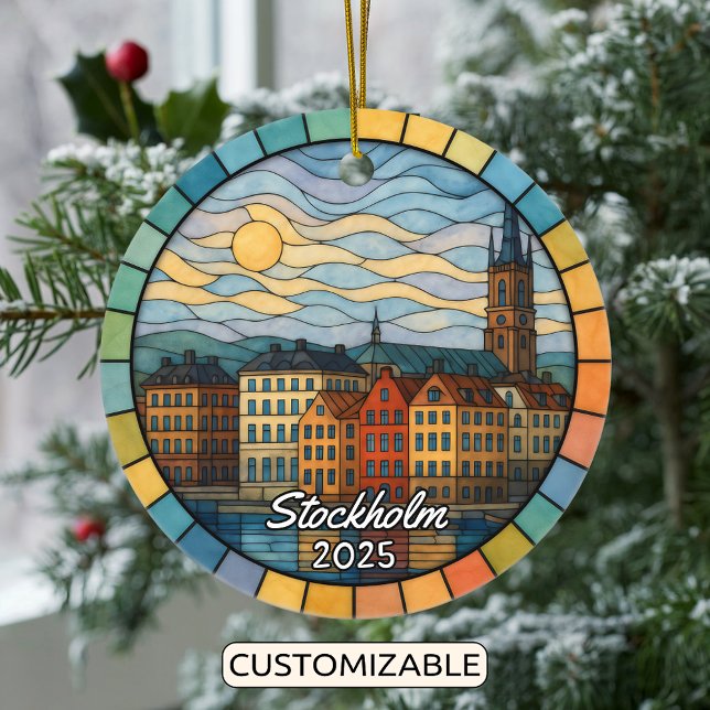 Personlig Glass Stockholm, Sverige Julgransprydnad Keramik (Skapare uppladdad)