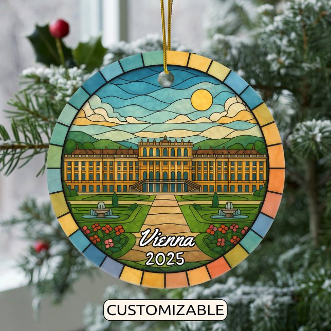 Personlig Glass Wien, Österrike Julgransprydnad Keramik (Skapare uppladdad)