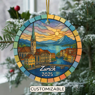 Personlig Glass Zürich, Schweiz Julgransprydnad Keramik