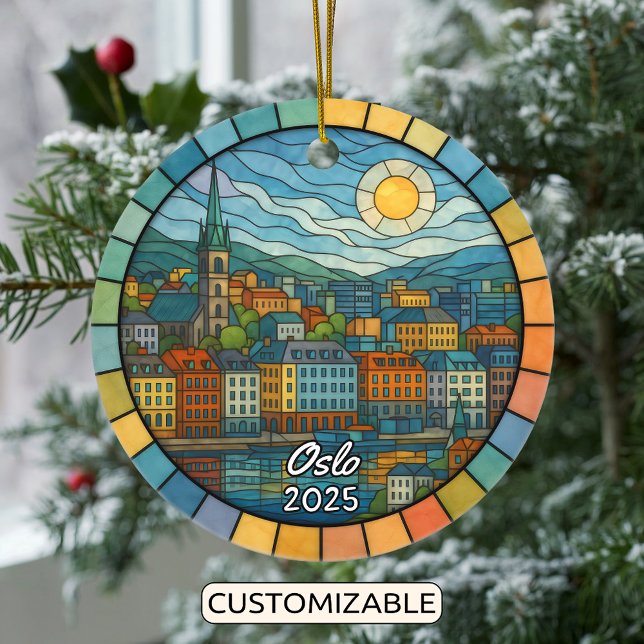 Personlig Glassoslo, ornament, Norge Julgransprydnad Keramik (Skapare uppladdad)