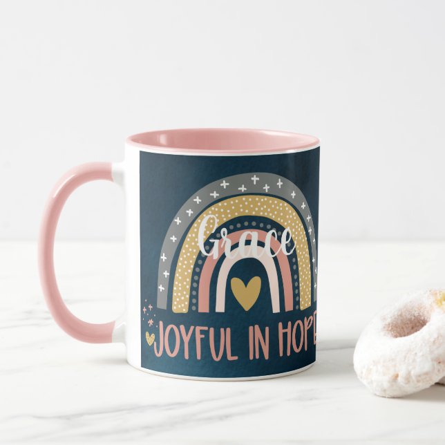 Personlig Glatt i Hope Christian Rainbow Mugg (Med munk)