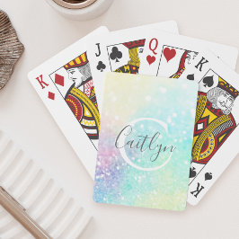 Personlig Glitter Pastel Bokeh Mönster Casinokort