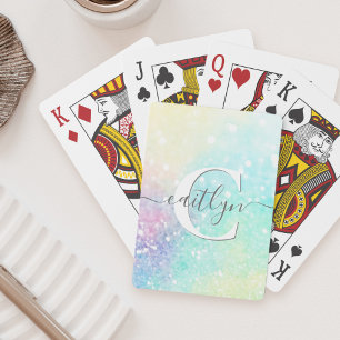 Personlig Glitter Pastel Bokeh Mönster Casinokort